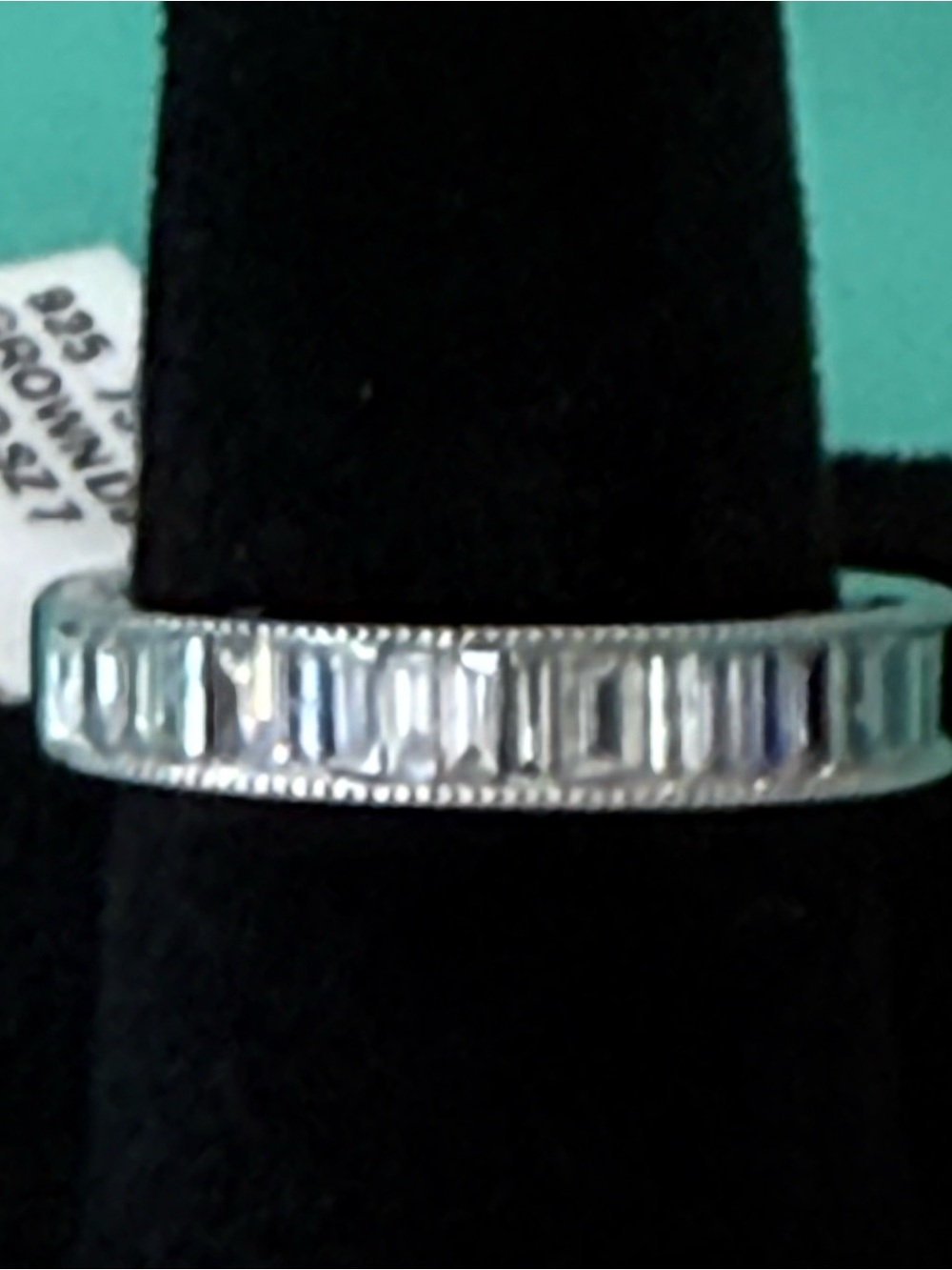 925 Silver .75ct lab created diamond Baguette Ring